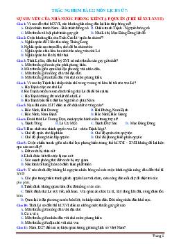 Trắc nghiệm bài 22 Lịch Sử 7: Sự suy yếu của nhà nước phong kiến tập quyền-Tạ Thị Thúy Anh