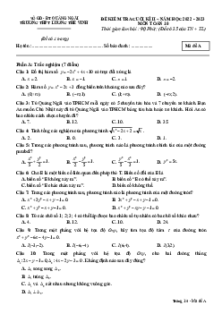 Đề cuối kì 2 Toán 10 năm 2022 – 2023 trường THPT Lương Thế Vinh – Quảng Ngãi