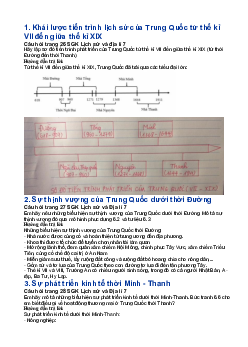 Giải SGK Lịch sử 7 bài 6: Khái lược tiến trình lịch sử Trung Quốc từ thế kỉ VII đến giữa thế kỉ XIX | Chân trời sáng tạo