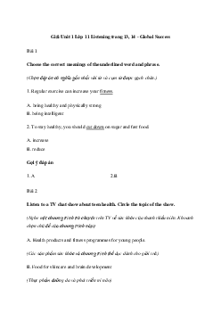 Giải Tiếng Anh 11 Unit 1: Listening