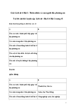 Giải Lịch sử Địa lí lớp 4 Bài 2: Thiên nhiên và con người địa phương em | Kết nối tri thức