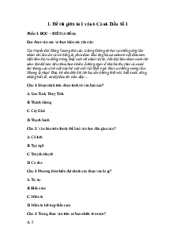 Top 4 Đề thi Ngữ văn lớp 6 giữa học kì 1 sách Cánh Diều năm 2023