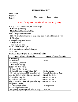 Giáo án buổi chiều môn Toán 2 sách Kết nối tri thức với (Cả năm) | Tuần 34