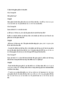 Giải Sinh học 10 Bài 14: Giảm phân | Cánh diều