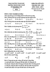 Đề giữa kỳ 1 Toán 9 năm 2025 – 2026 trường THCS Lê Thị Hồng Gấm – Đà Nẵng
