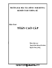 Giáo trình toán cao cấp năm nhất trường đh