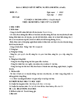 Giáo án dạy thêm Ngữ Văn 6 Kết nối tri thức học kỳ 2