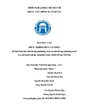 Đề bài: Phân tích môi trường marketing vi mô và môi trường markeing vĩ môcủa một doanh nghiệp đang kinh doanh tại thị trường Việt Nam môn Marketing căn bản | Trường đại học Mở Hà Nội