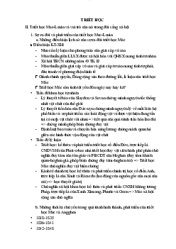 Đề cương ôn tập học phần Triết học Mac-Lênin