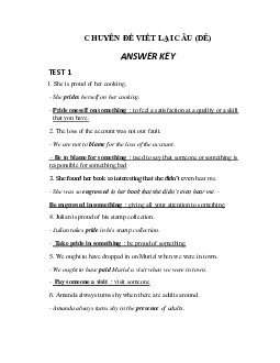 Chuyên đề viết lại câu của môn Tiếng Anh B1 / Đại học nội vụ Hà Nội