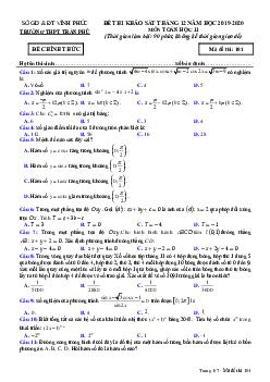 Đề khảo sát tháng 12/2019 môn Toán 11 trường THPT Trần Phú – Vĩnh Phúc