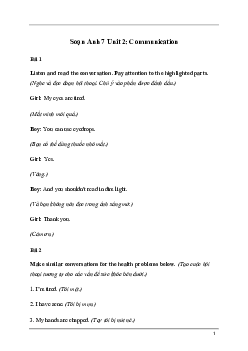 Giải Tiếng Anh 7 Unit 2: Communication | Global Success