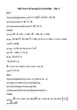 Giải Toán 10 Bài 2: Biểu thức tọa độ của các phép toán vectơ | Cánh diều