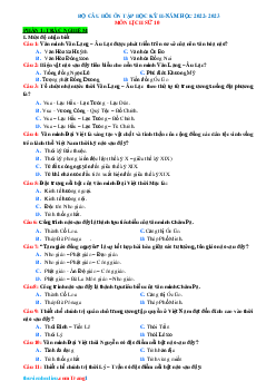 Bộ câu hỏi ôn tập Lịch Sử 10 Kết nối tri thức HK II