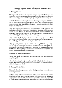 Phương pháp làm bài thi trắc nghiệm môn Sinh học