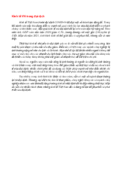 Kinh tế Việt Nam trong đại dịch