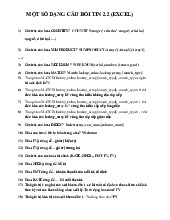 một số dạng câu hỏi tin 2.2 (excel) môn Tin học   | Trường đại học kinh doanh và công nghệ Hà Nội