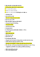 Tổng hợp câu hỏi máy tính và kiến thức hệ thống môn Hệ thống máy tính | Trường Đại học Khoa học Tự nhiên, Đại học Quốc gia Thành phố Hồ Chí Minh