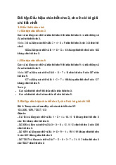 Bài tập Dấu hiệu chia hết cho 3, cho 9 có lời giải chi tiết nhất