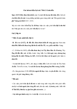 Giải Lịch sử 7 Bài 2: Các cuộc phát kiến địa lí từ thế kỉ XV đến thế kỉ XVI | Cánh diều