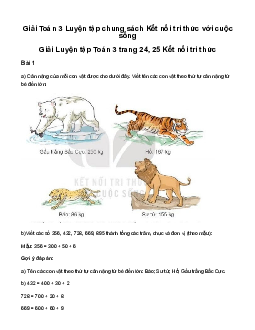 Giải Toán 3 Bài 8: Luyện tập chung | Kết nối tri thức