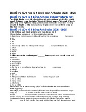 Bộ đề thi giữa học kì 1 lớp 8 môn Anh năm 2024 - 2025