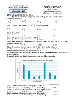 Đề thi học kỳ 2 Toán 6 năm 2023 – 2024 phòng GD&ĐT Tây Hồ – Hà Nội