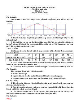 Đề thi HSG Địa lí 11 cấp trường 2022 (Có đáp án)