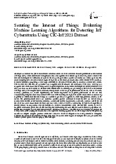 Securing IoT: ML Algorithms Analysis Using CIC-IoT| Iot và ứng dụng | Học viện Công nghệ Bưu chính Viễn thông