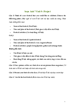 Giải Tiếng Anh 7 Unit 9: Project | Global Success