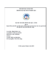 Quan điểm của triết học Mac Lenin về bản chất, vai trò của ý thức và ý nghĩa củaviệc nghiên cứu quan điểm đó - Triết học Mác Lenin| Đại học Kinh Tế Quốc Dân