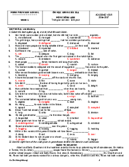 Minh Phu High School - Đề Ôn Thi Học Sinh Giỏi Tiếng Anh 11 (có đáp án)