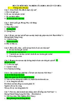 Bộ câu hỏi về Di sản văn hóa | Đại học Văn hóa Hà Nội