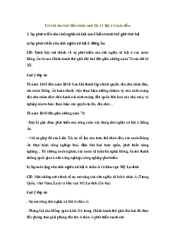 Giải Lịch sử 11 Bài 4: Sự phát triển của chủ nghĩa xã hội từ sau chiến tranh thế giới thứ hai đến nay | Cánh diều