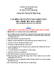 Câu hỏi ôn tập tổng hợp - Triết học Mác - Lênin | Trường Đại học Mở Thành phố Hồ Chí Minh
