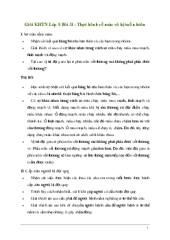 Giải KHTN 8 Bài 31: Thực hành về máu và hệ tuần hoàn | Cánh diều