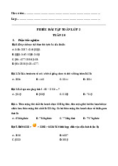 Bài tập cuối tuần Lớp 3 Tuần 20 Toán