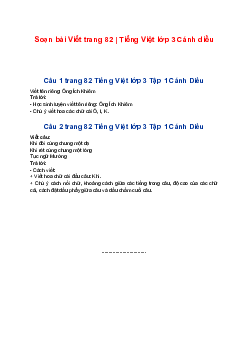 Soạn bài Viết trang 82 | Tiếng Việt lớp 3 Cánh diều