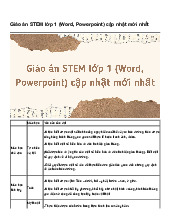 Giáo án STEM lớp 1 (Word, Powerpoint) cập nhật mới nhất
