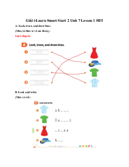 Giải SBT i-Learn Smart Start 2 Unit 7 Lesson 1