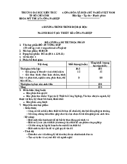 Đề cương chi tiết học phần môn "Đồ án tổng hợp"