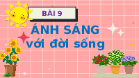 Giáo án điện tử Khoa học 4 Bài 9 Chân trời sáng tạo: Ánh sáng với đời sống