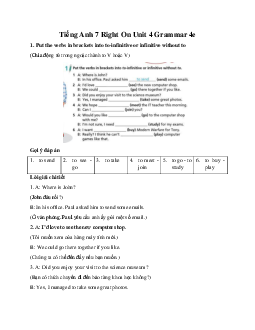 Tiếng Anh 7 Right On Unit 4 Grammar 4e