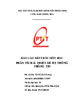 Báo cáo kết thúc môn học môn Phân tích thiết kế hệ thống thông tin | Học viện Công Nghệ Bưu Chính Viễn Thông
