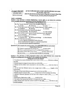 Đề thi Tuyển sinh vào lớp 10 THPT Chuyên Vĩnh Phúc môn Tiếng Anh chuyên năm 2019-2020