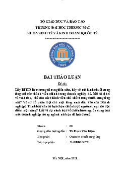 CCU bitiss - Bài thảo luận về chuỗi cung ứng các doanh nghiệp | Quản trị chuỗi cung ứng | Đại học Thương mại