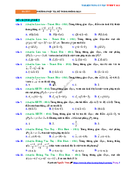 Tổng ôn tập TN THPT 2021 môn Toán: Phương pháp tọa độ trong không gian