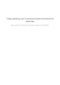 Vstep speaking part 2 sample answers