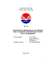 Đề tài: Xây dựng hệ thống khảo sát trường học tại đại học phú yên bằng ngôn ngữ lập trình PHP | Đại học Phú Yên