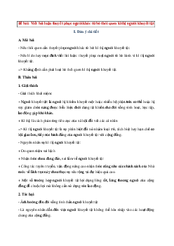 Viết bài luận thuyết phục người khác từ bỏ thói quen kì thị người khuyết tật Ngữ Văn 10 Chân Trời Sáng Tạo